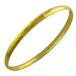 14k Yellow Gold 5 mm Diamond cut Slip on Bangle Bracelet   