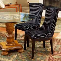   Striped Hourglass shaped Dining Chairs (Set of 2)  