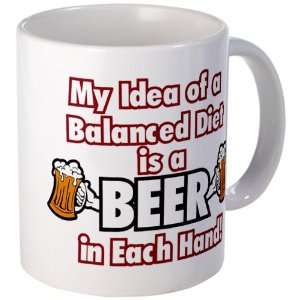 Mug (Coffee Drink Cup) My Idea of a Balanced Diet is a Beer in Each 