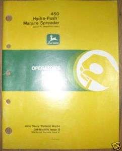 John Deere 450 Hydra Manure Spreader Operators Manual  