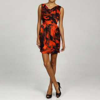 Marc New York Womens Sleeveless Cowl Neck Floral Printed Dress 