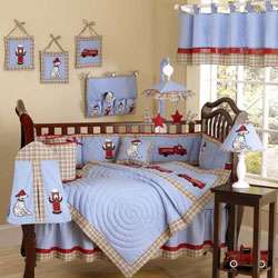 Frankies Firetruck 12 piece Crib Bedding Set  