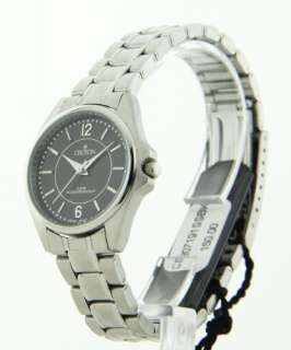 Croton Womens Stainless Steel Dress Watch Black / White  