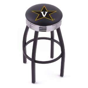 Vanderbilt University 30 Single ring swivel bar stool with Black 