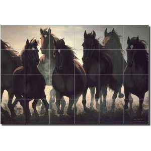 Equinisity by Liz Mitten Ryan   Equine Horses Ceramic Tile Mural 17 x 