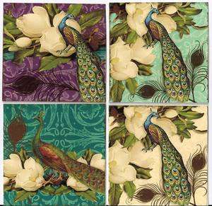 Peacock colorful note cards set of 8 with hemp envelopes  