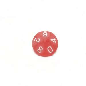  Frosted Polyhedral 16mm Red/white d10 Dice Toys & Games