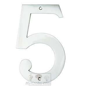   hardware   brassware numerals 5 in polished chrome