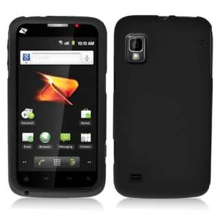 ZTE Warp N860 Boost Mobile Black Rubberized Hard Case Cover +Screen 