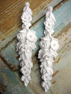 SHABBY N CHIC ROSE DROPS ( 2PC) LRG FURNITURE APPLIQUES  