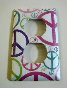 Colorful PEACE SIGNS Outlet Cover Plate  