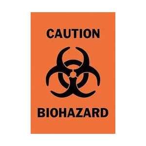 Caution Biohazard Sign,10 X 7in,bk/orn   BRADY  Industrial 