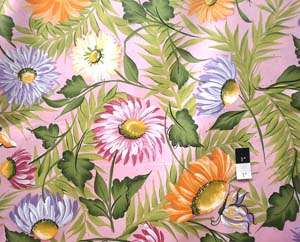 Donna Dewberry DD10 Daisies Butterfly Garden Pink Fabric By Yd 