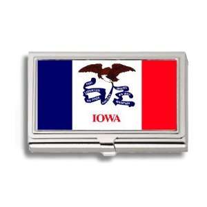  Iowa State Flag Business Card Holder Metal Case Office 