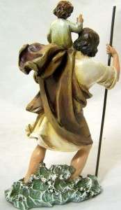 Saint St Christopher & Infant Child Christ Jesus Statue  