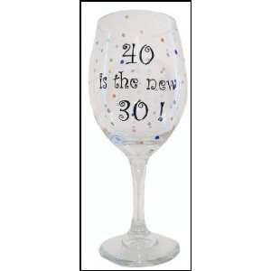    Age Is Just A Number Hand Painted Wine Glass