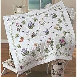   Year Of Flowers Stamped Cross Stitch Quilt Top Kit  