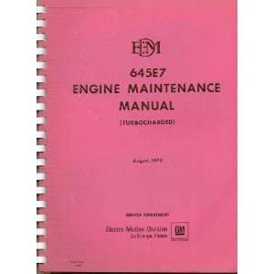  EDM 645E7 Engine Maintenance Manual (Turbo Charged 