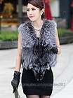   Genuine Fox Fur Vest Waistcoat Gilet Coats Jackets Women Vintage New