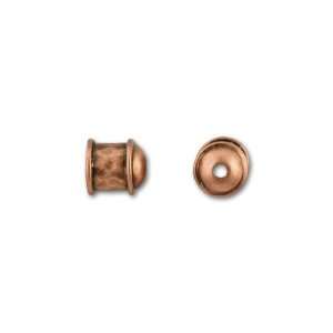  6mm Antique Copper Plated Brass Hammered End Cap