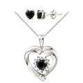 Glitzy Rocks Sterling Silver Sapphire and Diamond Accent Jewelry Set 