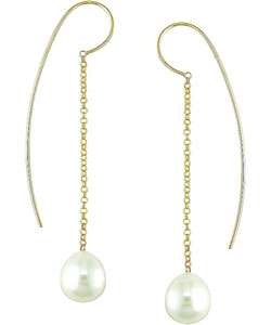 14k Gold Cultured South Sea Pearl Drop Earrings (11 12 mm)   