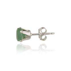 Glitzy Rocks Sterling Silver 5mm Emerald Stud Earrings  