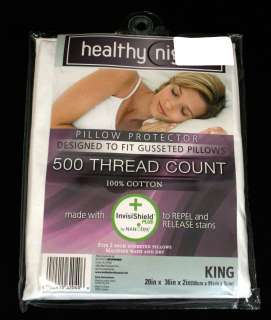 healthy nights 2 gusseted pillow protector case King Size 500 thread 