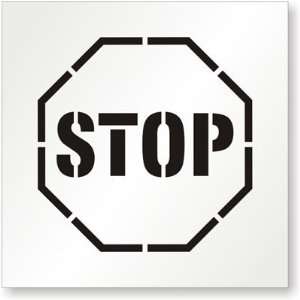  Floor Stencil   Stop (inside stop sign graphic 