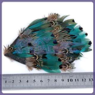 New Peacock Green Feather Pad fr Hat Headgear DIY Craft  