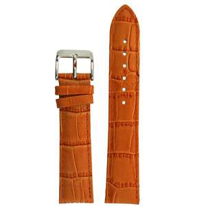 Watch Band Orange Genuine Leather Alligator Grain LEA225  