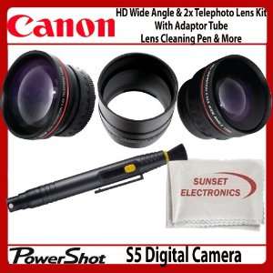  Lens Bundle Kit For Canon S5 Digital Camera Includes 