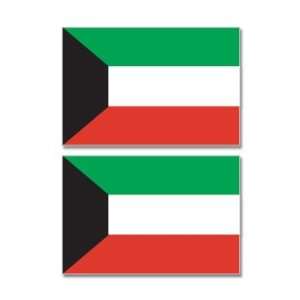 Kuwait Country Flag   Sheet of 2   Window Bumper Stickers