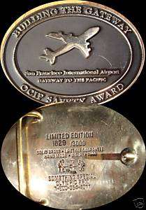 Belt Buckle OCIP Safety Award San Francisco CA Brass  