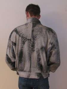 vtg 70s RARE LEATHER RANCH FABULOUS DISTRESSED GRAY SLOUCH MANS 