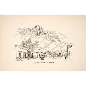  1895 Wood Engraving Street Urique Chihuahua Mexico 