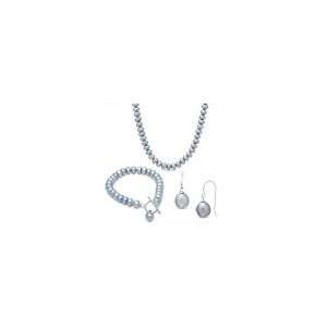   Pearl Three Piece Set in Sterling Silver pre owned dept 5 Jewelry
