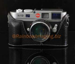 Black Half Real Genuine Leather Case for Leica M9 M8  