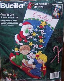   COOKIES FOR SANTA Felt Christmas Stocking Kit Completely Sterilized