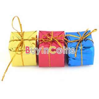 12PCS Mini Christmas Glittering Ornament Decoration Charm Gift Bag Box 