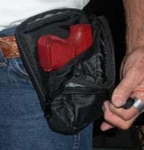 Concealment Gun Holster Leather Vertical Fanny Pack Bag  