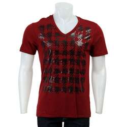 Kenneth Cole Mens Crimson/ Steel Graphic T shirt  