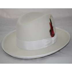 Ferrecci Mens White Wool Godfather Hat  