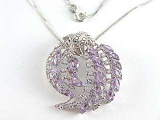 Amethyst, Topaz Necklace 5.00ct 925 Sterling Silver 18 List $400 