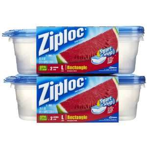  Ziploc Large Rectangle Container, 2 ct 2 pack Everything 