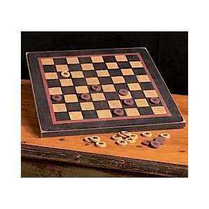  Game Board Checkers Primitive Country Rustic Gameboard 