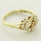Stunning Vintage 14K Gold Diamond Heart Cluster Fashion Ring  