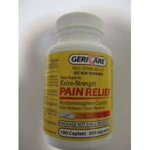 100 Caplets Acetaminophen Extra Strength Pain Relief OTC for Tylenol 