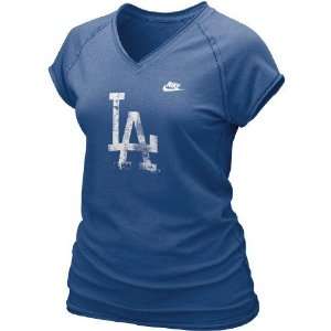   Ladies Royal Blue Cooperstown Bases Loaded T shirt