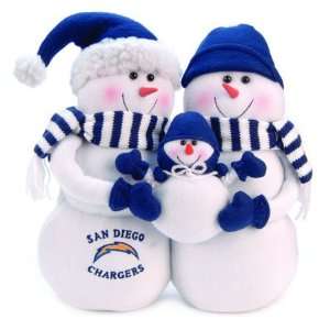  San Diego Chargers NFL 12 x 14 Snowmen Family Decoration 